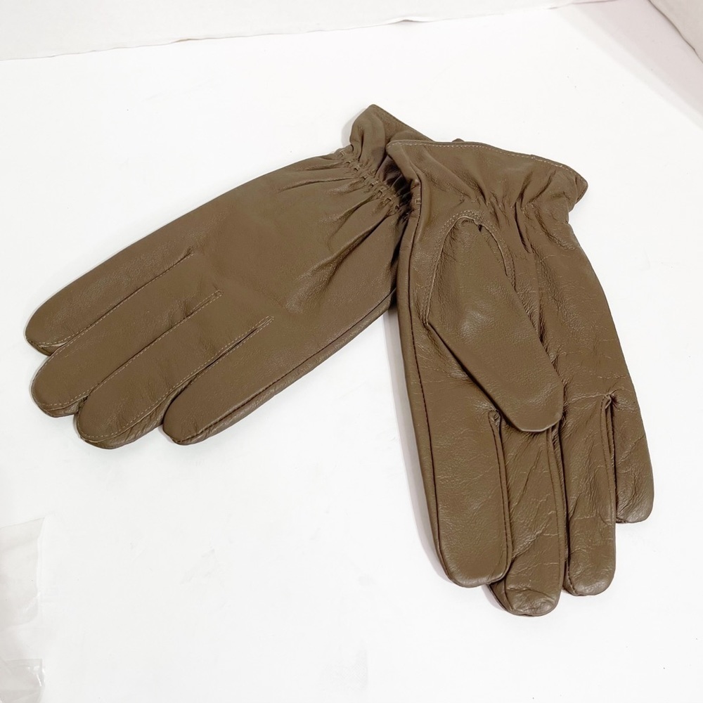 Leather Beige Gloves Sz 0. - Picture 2 of 8